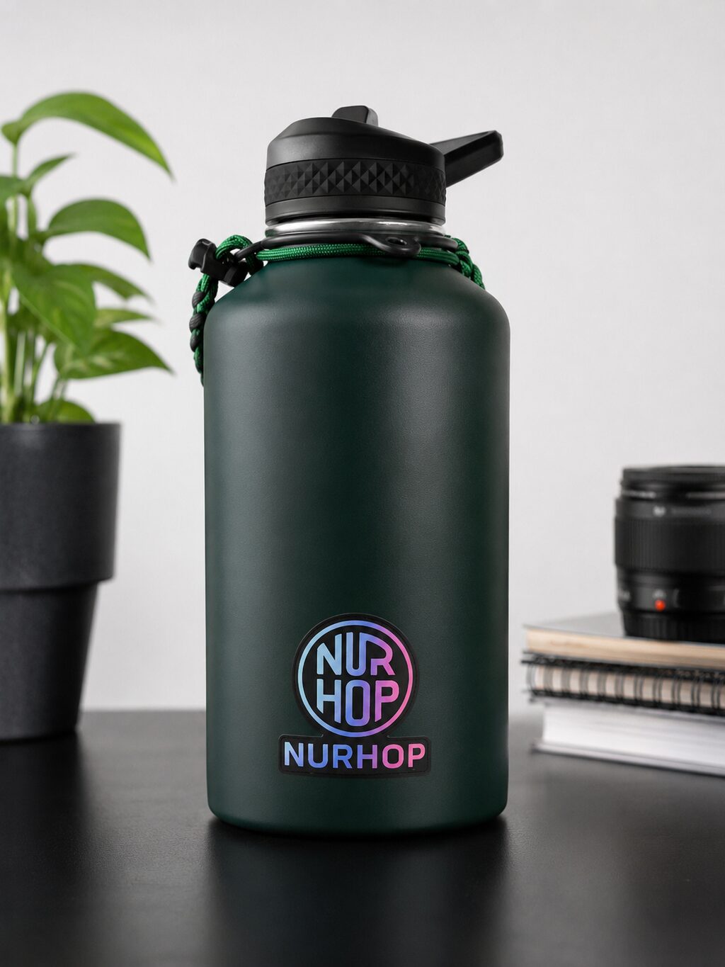 Nurhop sticker shown in use as an example